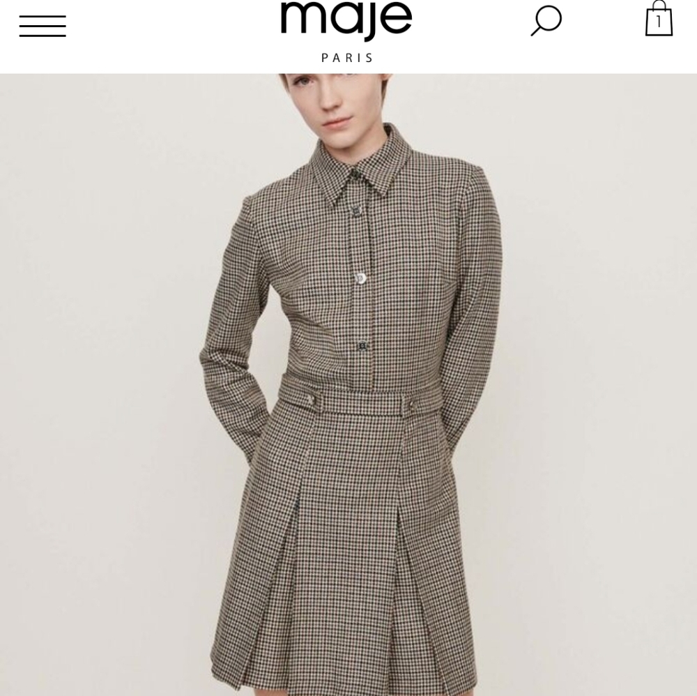 NEW Maje Wool Shirt Dress